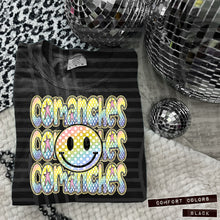 Load image into Gallery viewer, Rainbow Checker Happy Stacked Mascots Dropdown TRANSFER CAP JUNE 25