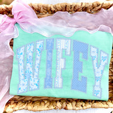 Load image into Gallery viewer, Wifey Blue Polka Lace Arch TRANSFER TCC ET MAR 26