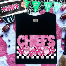 Load image into Gallery viewer, Pink Checkered Floral Faux Embroidery Mascot TRANSFER CAP DEC