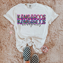 Load image into Gallery viewer, Colorful Checkered Stacked Mascot Dropdown TRANSFER CAP
