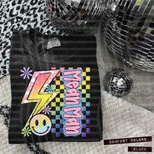 Load image into Gallery viewer, Sideways Rainbow Checker Bolt Happy Mascots Dropdown TRANSFER CAP JUNE