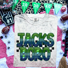 Load image into Gallery viewer, Blue Green Electric Check Mascot Dropdown TRANSFER CAP MAR