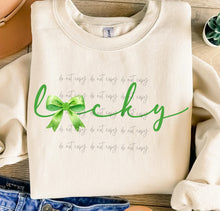 Load image into Gallery viewer, Green Lucky Bow Script TRANSFER