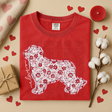 Load image into Gallery viewer, Valentine Red Floral Dog Breed Option DROPDOWN TRANSFER SWD DEC 25