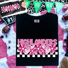 Load image into Gallery viewer, Pink Checkered Floral Faux Embroidery Mascot TRANSFER CAP DEC