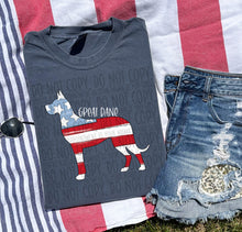 Load image into Gallery viewer, Patriotic Dog Designs White Text SWD MAY DROPDOWN TRANSFER