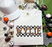 Load image into Gallery viewer, Basketball Faux Embroidery Checkered Mascots DROPDOWN TRANSFER CAP