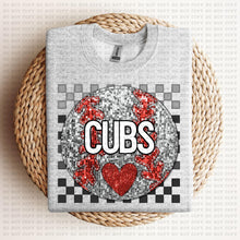 Load image into Gallery viewer, Baseball Mascots Faux Embroidery Checkered Sequin DROP DOWN TRANSFER ECHT 24