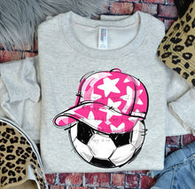 Load image into Gallery viewer, Play Ball Soccer Happy Face Hat DROPDOWN TRANSFER BIA