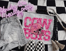 Load image into Gallery viewer, PINK Football Team Helmet Faux Embroidery DROPDOWN TRANSFER TGG