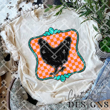 Load image into Gallery viewer, Turquoise Pink Checkered Farm Animal DROPDOWN TRANSFER CCD