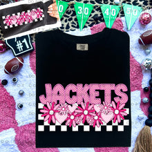 Load image into Gallery viewer, Pink Checkered Floral Faux Embroidery Mascot TRANSFER CAP DEC