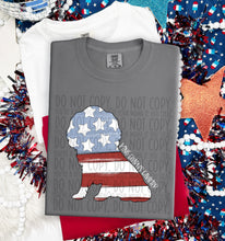 Load image into Gallery viewer, Patriotic Dog Designs White Text SWD MAY DROPDOWN TRANSFER
