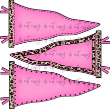 Load image into Gallery viewer, Go Fight Win Triple Leopard Pennant CUSTOMIZED DTF Transfer