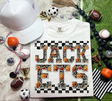 Load image into Gallery viewer, Basketball Faux Embroidery Checkered Mascots DROPDOWN TRANSFER CAP