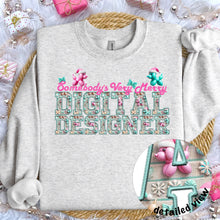 Load image into Gallery viewer, Somebody’s Very Merry Title Faux Embroidery (DROPDOWN) TRANSFER