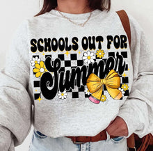 Load image into Gallery viewer, Schools Out For Summer Checkered Pencil Bow TRANSFER