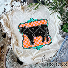 Load image into Gallery viewer, Turquoise Pink Checkered Farm Animal DROPDOWN TRANSFER CCD