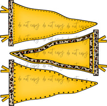Load image into Gallery viewer, Go Fight Win Triple Leopard Pennant CUSTOMIZED DTF Transfer