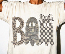 Load image into Gallery viewer, Boo Checker Camo Leopard Bow DTF TRANSFER TUESDAY