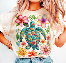 Load image into Gallery viewer, Floral Turtle Collage TRANSFER