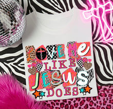 Load image into Gallery viewer, Love Like Jesus Does Leopard Checker Magazine Cutout TRANSFER DWD