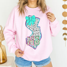 Load image into Gallery viewer, Pink Teal Dalmatian Bow States (All 50 states available) DTF TRANSFER