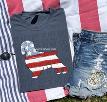 Load image into Gallery viewer, Patriotic Dog Designs White Text SWD MAY DROPDOWN TRANSFER