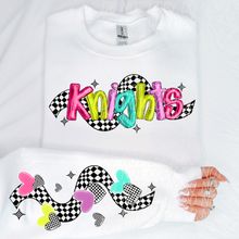 Load image into Gallery viewer, Bright Checkered Mascot With Sleeve Option DTF TRANSFER CSD