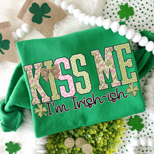 Load image into Gallery viewer, Kiss Me I’m Irish-ish Green Pink Leopard Bow TRANSFER DWS FEB 26
