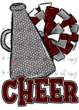 Load image into Gallery viewer, Cheer Megaphone (Add Name) Customized DTF TRANSFER