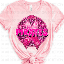 Load image into Gallery viewer, Breast Cancer Glitter Circle Mascot DROPDOWN TRANSFER