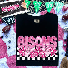 Load image into Gallery viewer, Pink Checkered Floral Faux Embroidery Mascot TRANSFER CAP DEC