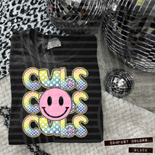 Load image into Gallery viewer, Rainbow Checker Pink Happy Stacked Mascots Dropdown TRANSFER CAP JUNE 25