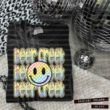 Load image into Gallery viewer, Rainbow Checker Happy Stacked Mascots Dropdown TRANSFER CAP JUNE 25