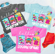 Load image into Gallery viewer, Hello School Grades Trio Square Bow DROPDOWN TRANSFER