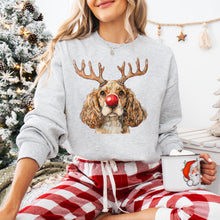 Load image into Gallery viewer, Christmas Red Nose Antler Dogs Dropdown TRANSFER