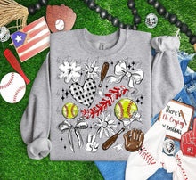 Load image into Gallery viewer, Play Ball Softball Collage DROPDOWN TRANSFER BIA