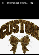 Load image into Gallery viewer, Collegiate Glitter Team Bows DROPDOWN DTF Transfer