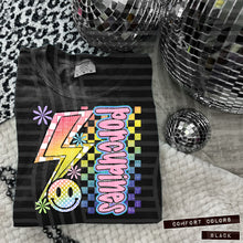 Load image into Gallery viewer, Sideways Rainbow Checker Bolt Happy Mascots Dropdown TRANSFER CAP JUNE