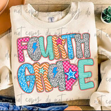 Load image into Gallery viewer, Pink Plaid Dalmatian Star Grades DROPDOWN TRANSFER