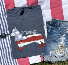 Load image into Gallery viewer, Patriotic Dog Designs White Text SWD MAY DROPDOWN TRANSFER