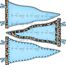 Load image into Gallery viewer, Go Fight Win Triple Leopard Pennant CUSTOMIZED DTF Transfer