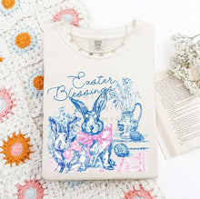 Load image into Gallery viewer, Easter Blessings Blue Bunny Pink Bow TRANSFER BIA FEB 26