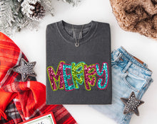 Load image into Gallery viewer, Merry Pink Blue Faux Sequins TRANSFER