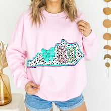 Load image into Gallery viewer, Pink Teal Dalmatian Bow States (All 50 states available) DTF TRANSFER