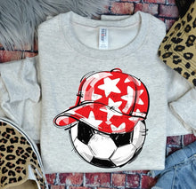 Load image into Gallery viewer, Play Ball Soccer Happy Face Hat DROPDOWN TRANSFER BIA
