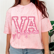 Load image into Gallery viewer, Pink Coquette Bow Heart State(all 50 states available) TRANSFER ECHT MAR