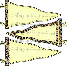 Load image into Gallery viewer, Go Fight Win Triple Leopard Pennant CUSTOMIZED DTF Transfer
