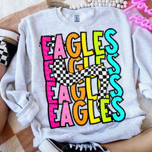 Load image into Gallery viewer, 80’s Stacked Checker Mascots DROPDOWN TRANSFER CSD FEB 26